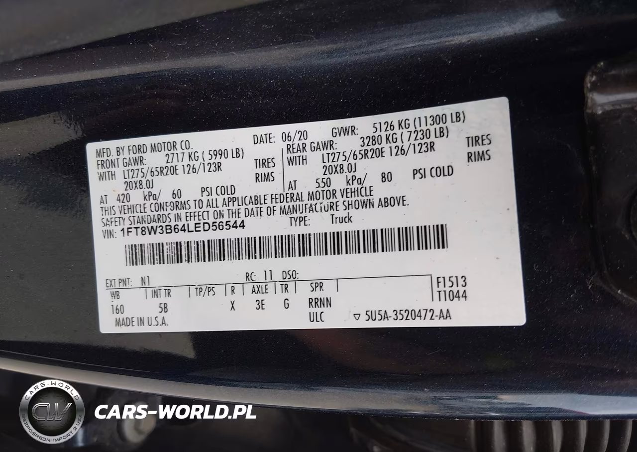 2020 Ford F-350 Lariat VIN:1FT8W3B64LED56544 - 8