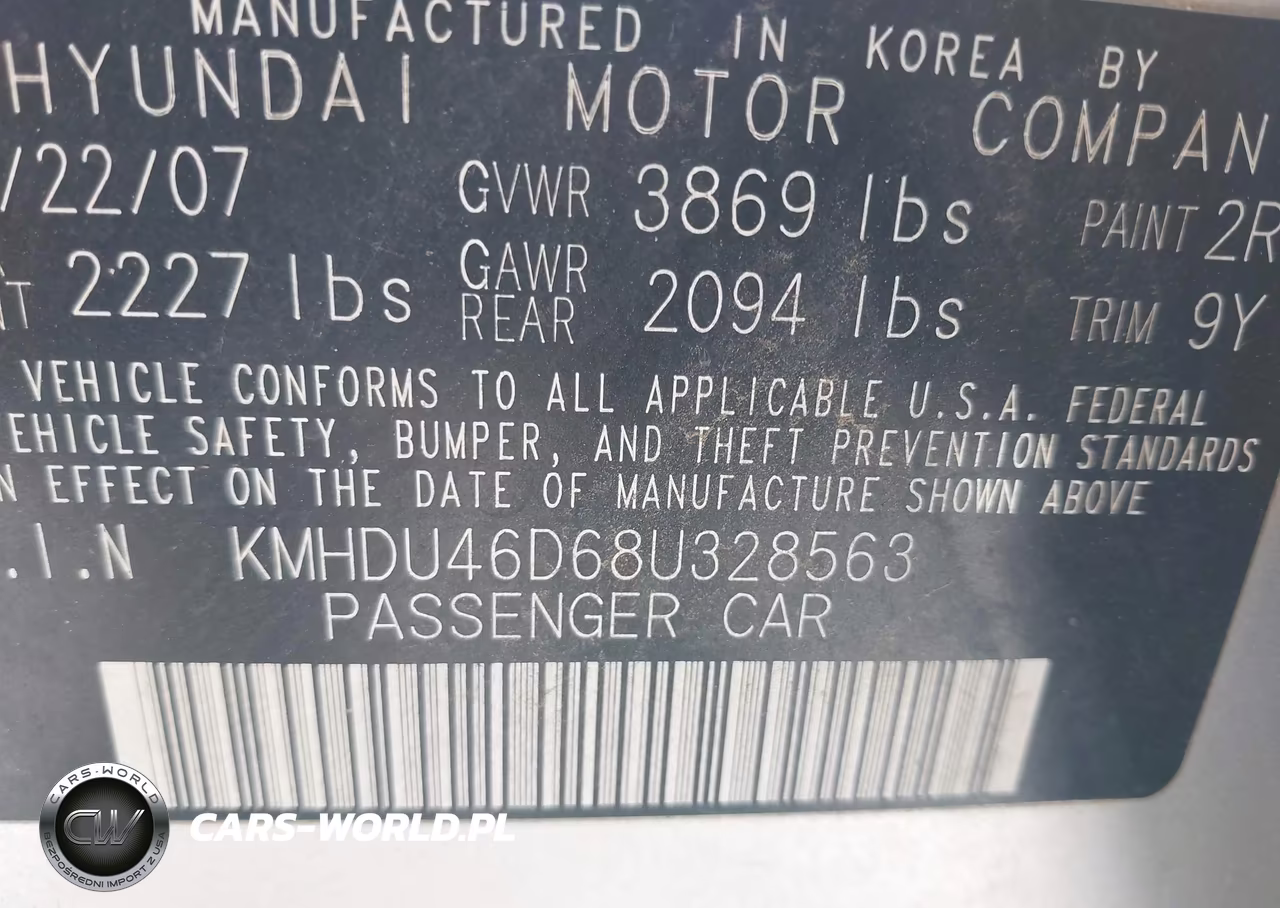 2008 Hyundai Elantra Gls-Se VIN:KMHDU46D68U328563 - 9