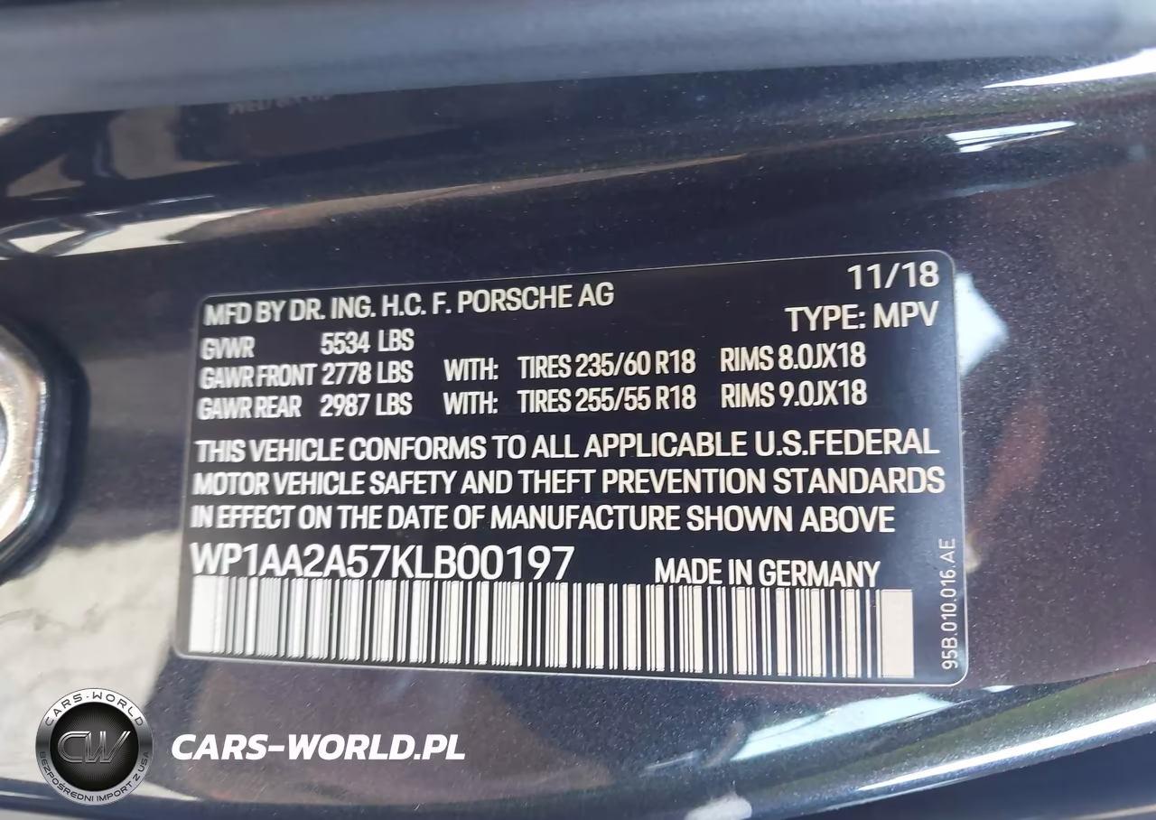 2019 Porsche Macan VIN:WP1AA2A57KLB00197 - 9