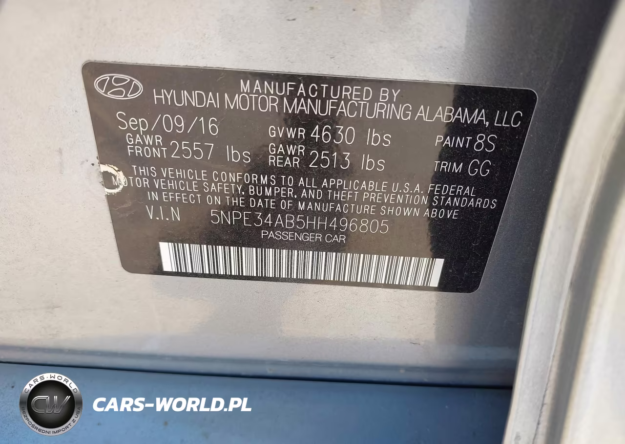 2017 Hyundai Sonata Sport 2.0T VIN:5NPE34AB5HH496805 - 9
