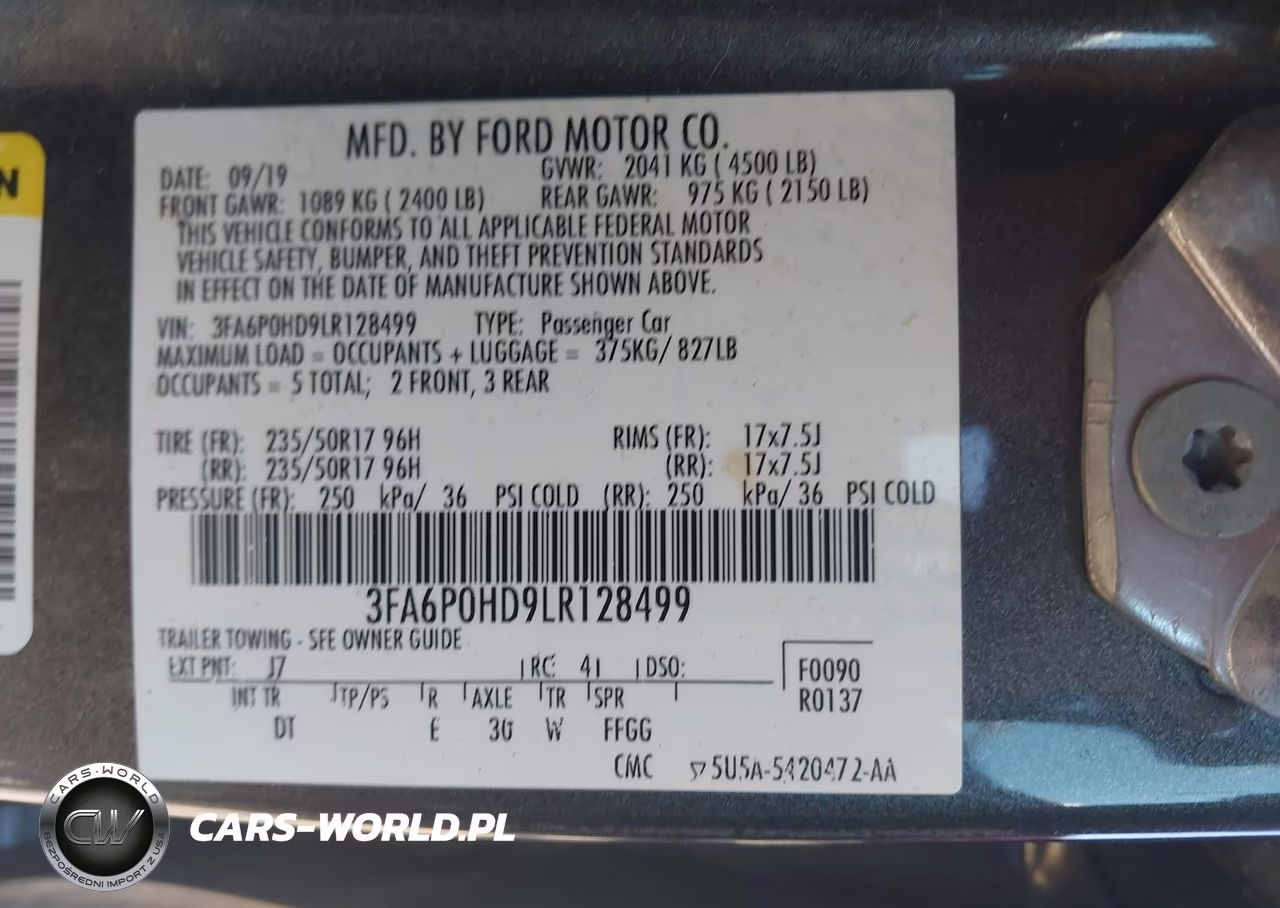 2020 Ford Fusion Se VIN:3FA6P0HD9LR128499 - 9