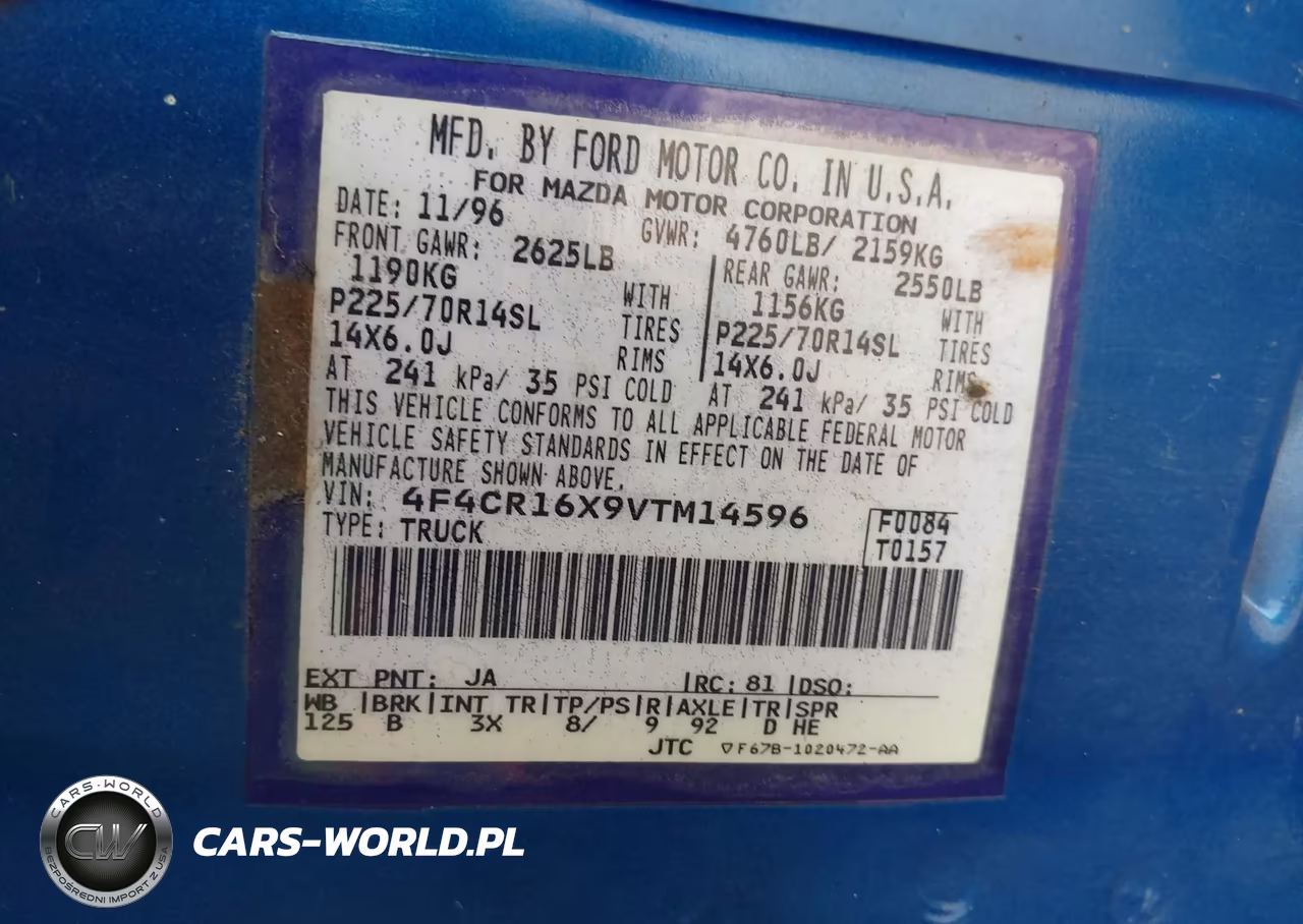 1997 Mazda B4000 Se VIN:4F4CR16X9VTM14596 - 9