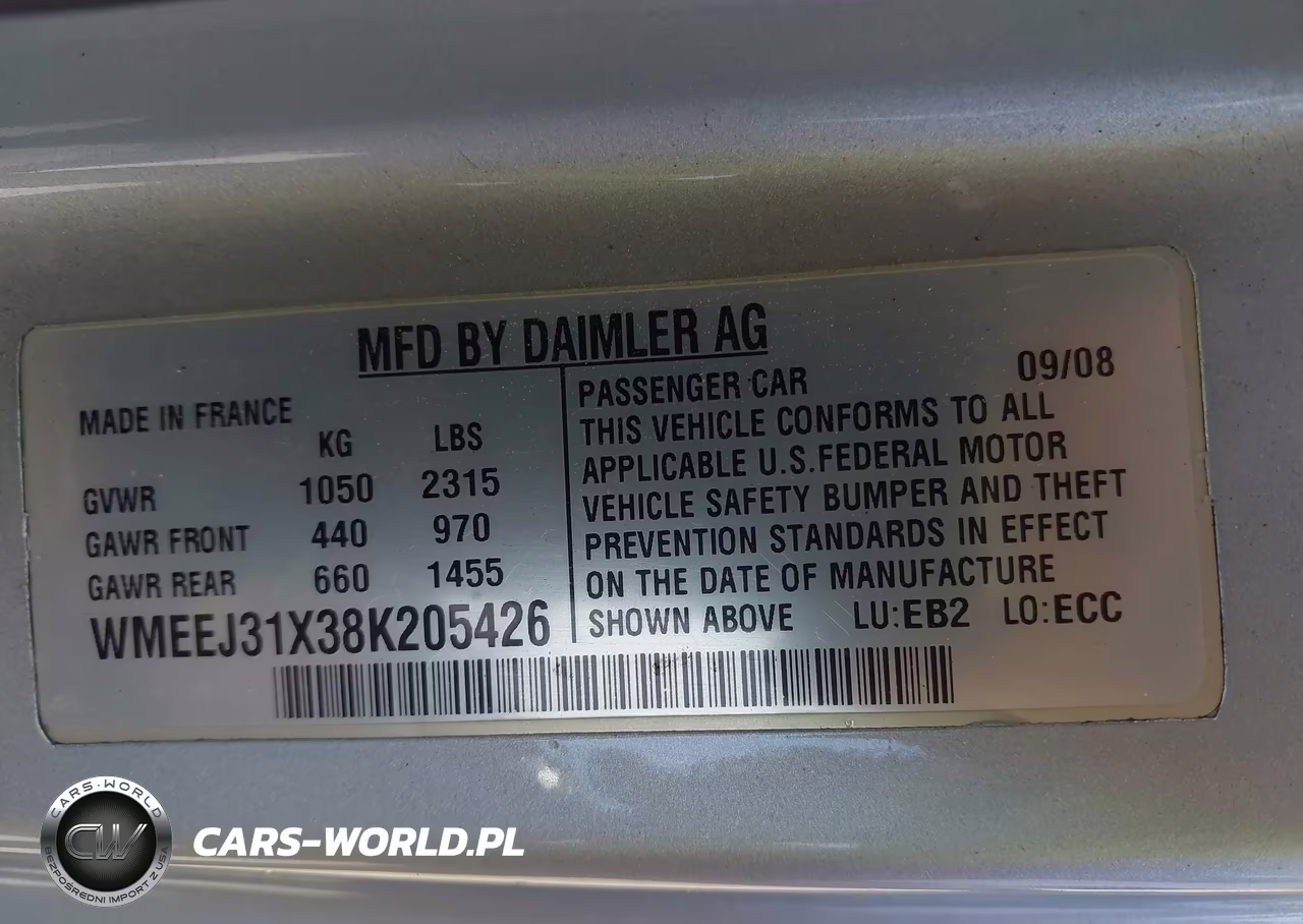 2008 Smart Fortwo Passion-Pure VIN:WMEEJ31X38K205426 - 9