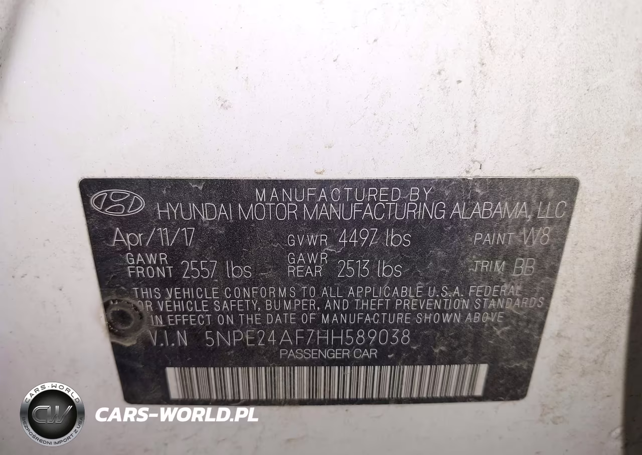 2017 Hyundai Sonata Se VIN:5NPE24AF7HH589038 - 9