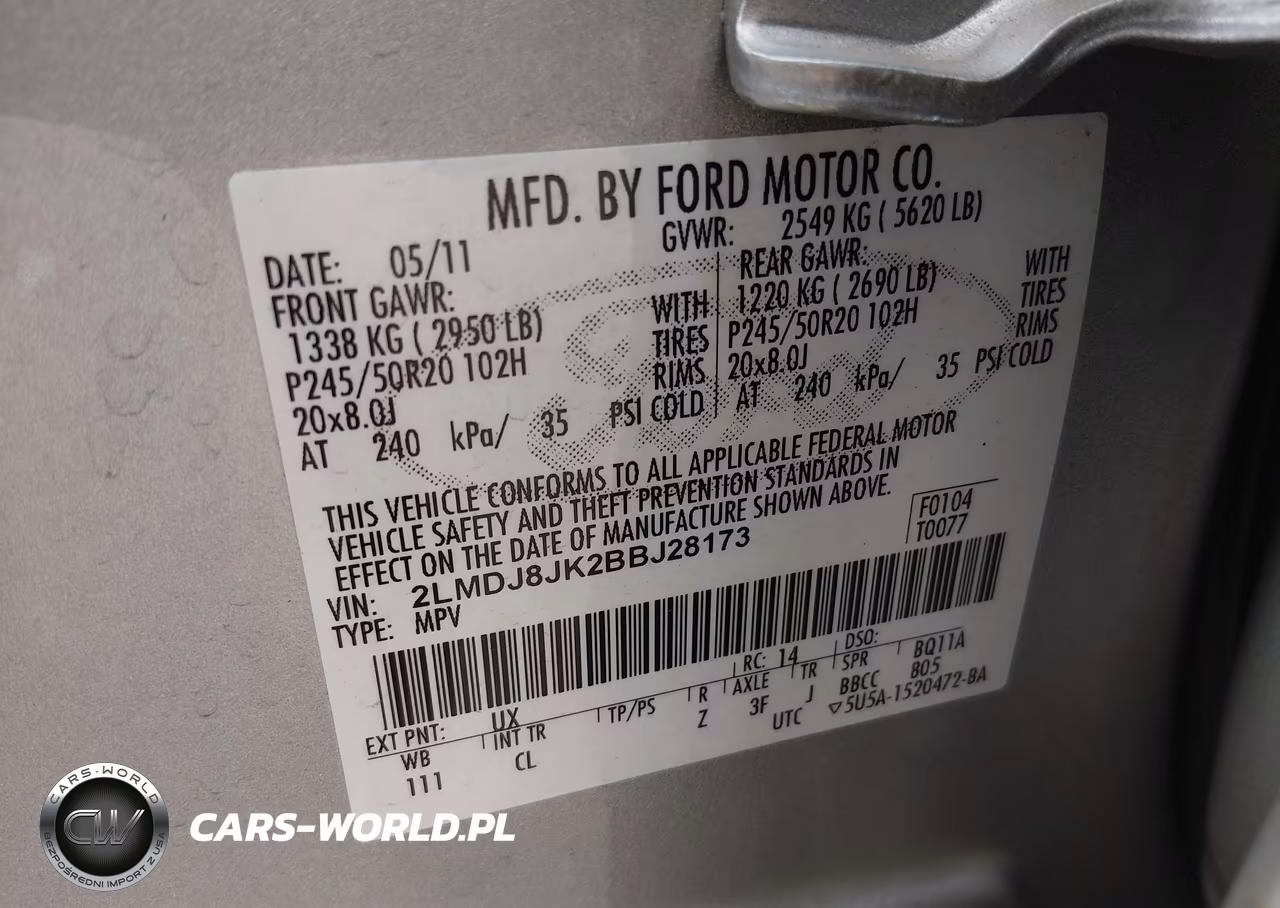 2011 Lincoln Mkx VIN:2LMDJ8JK2BBJ28173 - 9