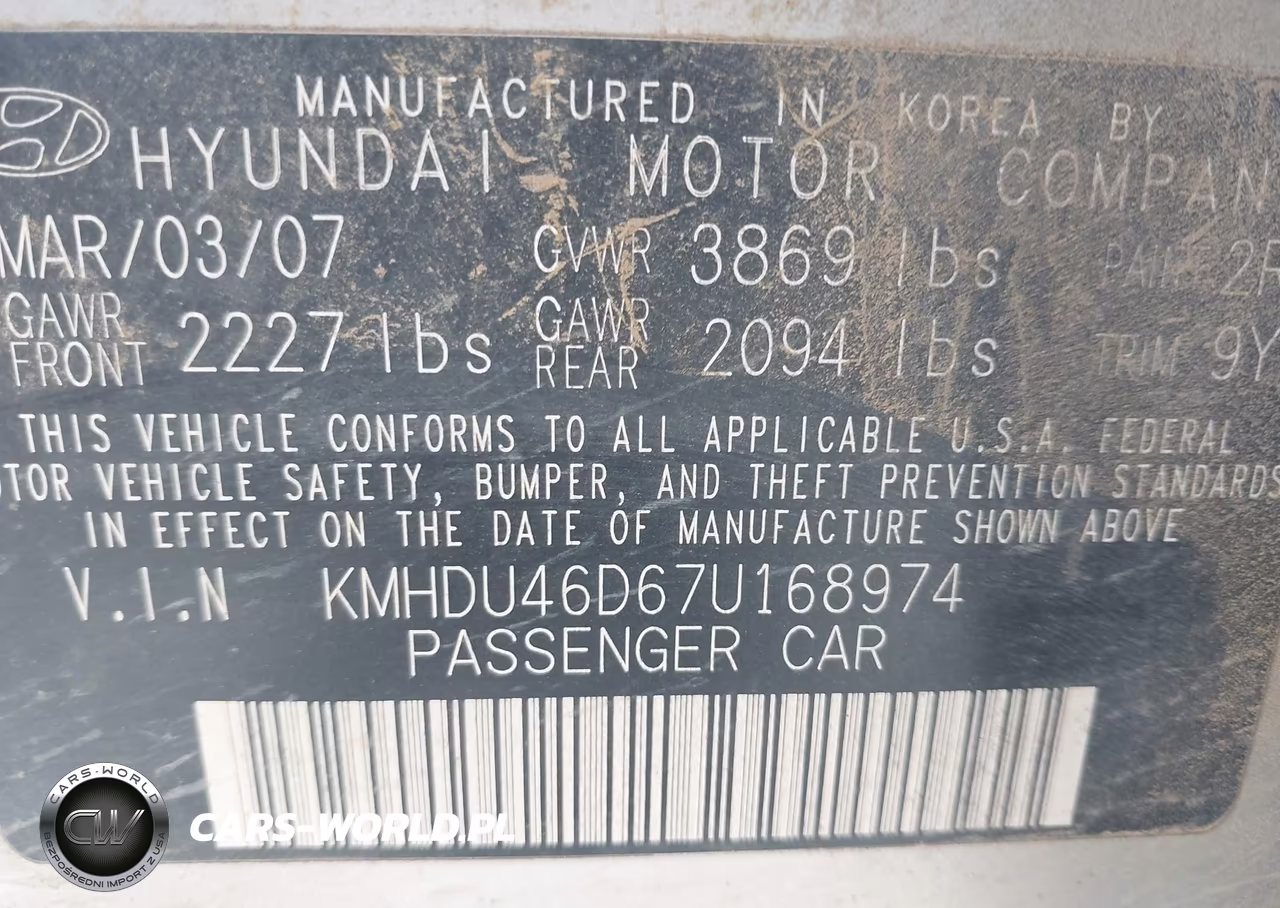 2007 Hyundai Elantra Gls-Ltd-Se VIN:KMHDU46D67U168974 - 9