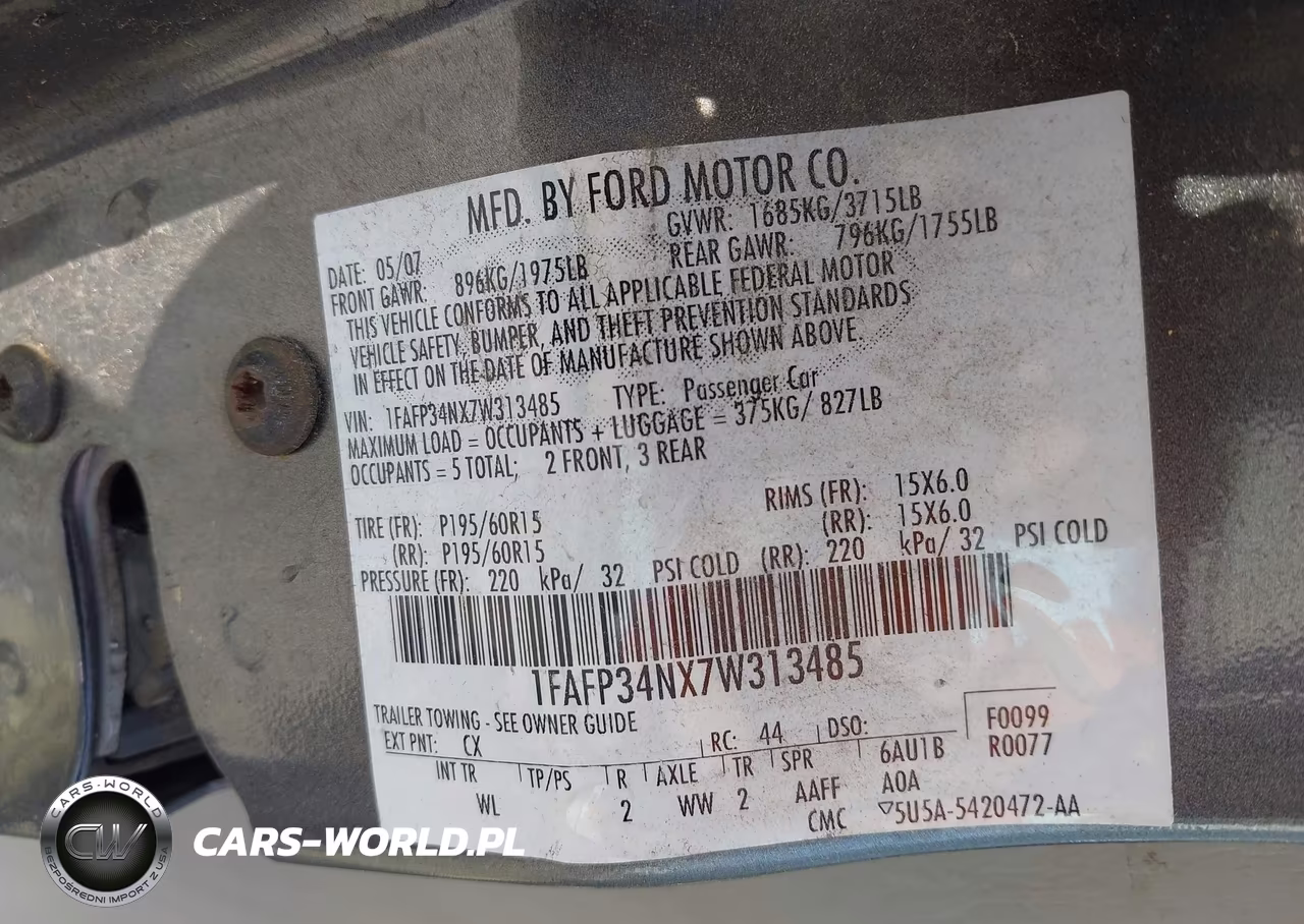 2007 Ford Focus S-Se-Ses VIN:1FAFP34NX7W313485 - 9