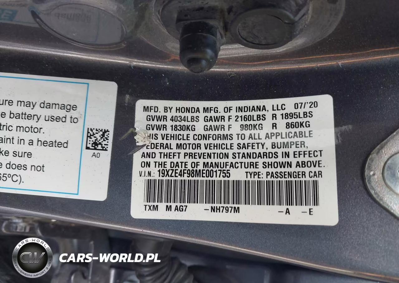 2021 Honda Insight Touring VIN:19XZE4F98ME001755 - 9