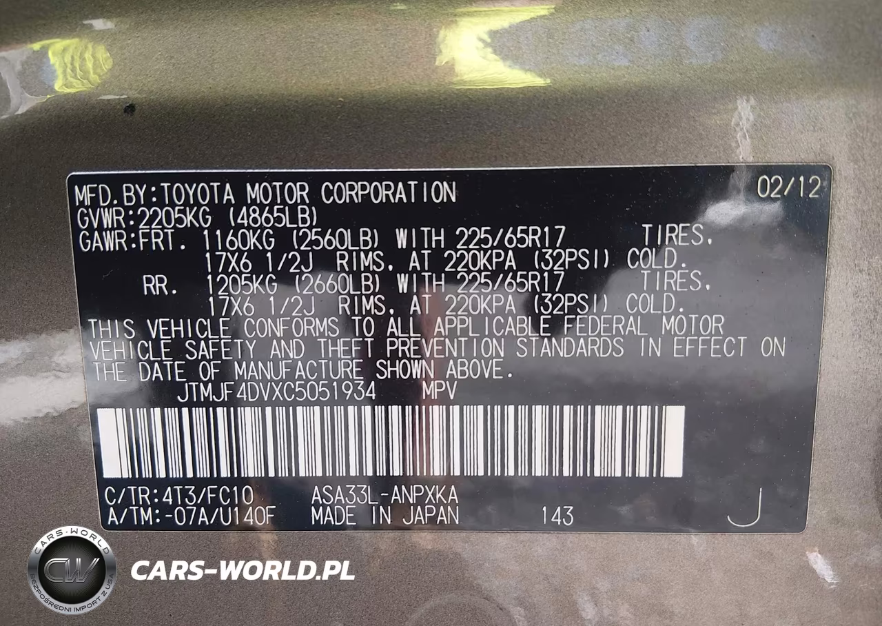 2012 Toyota Rav4 VIN:JTMJF4DVXC5051934 - 9