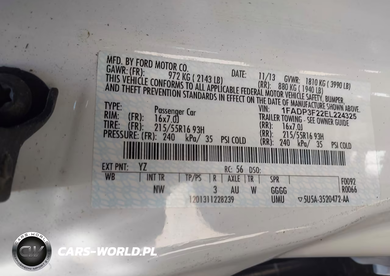 2014 Ford Focus Se VIN:1FADP3F22EL224325 - 9