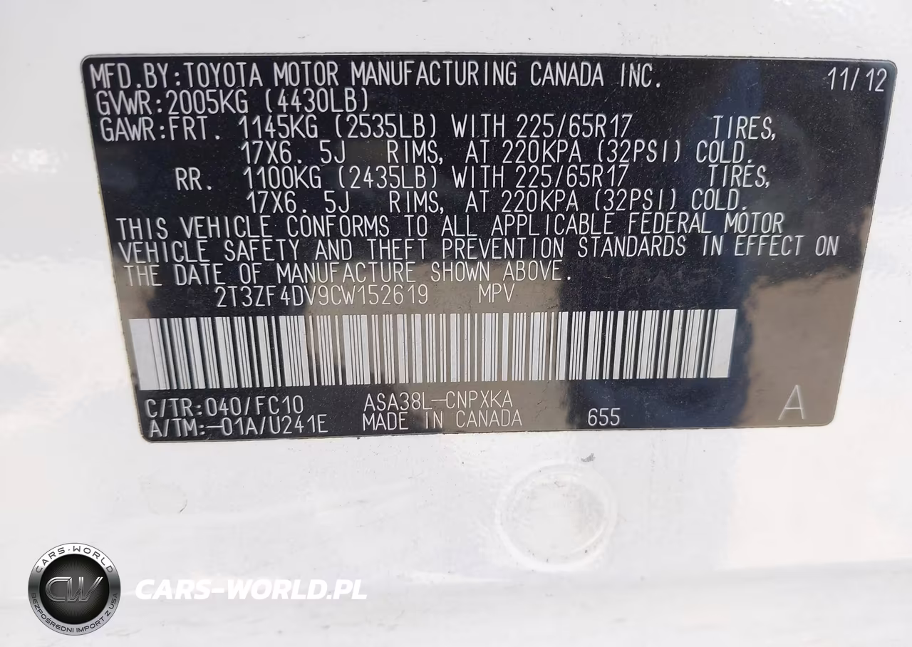 2012 Toyota Rav4 VIN:2T3ZF4DV9CW152619 - 9