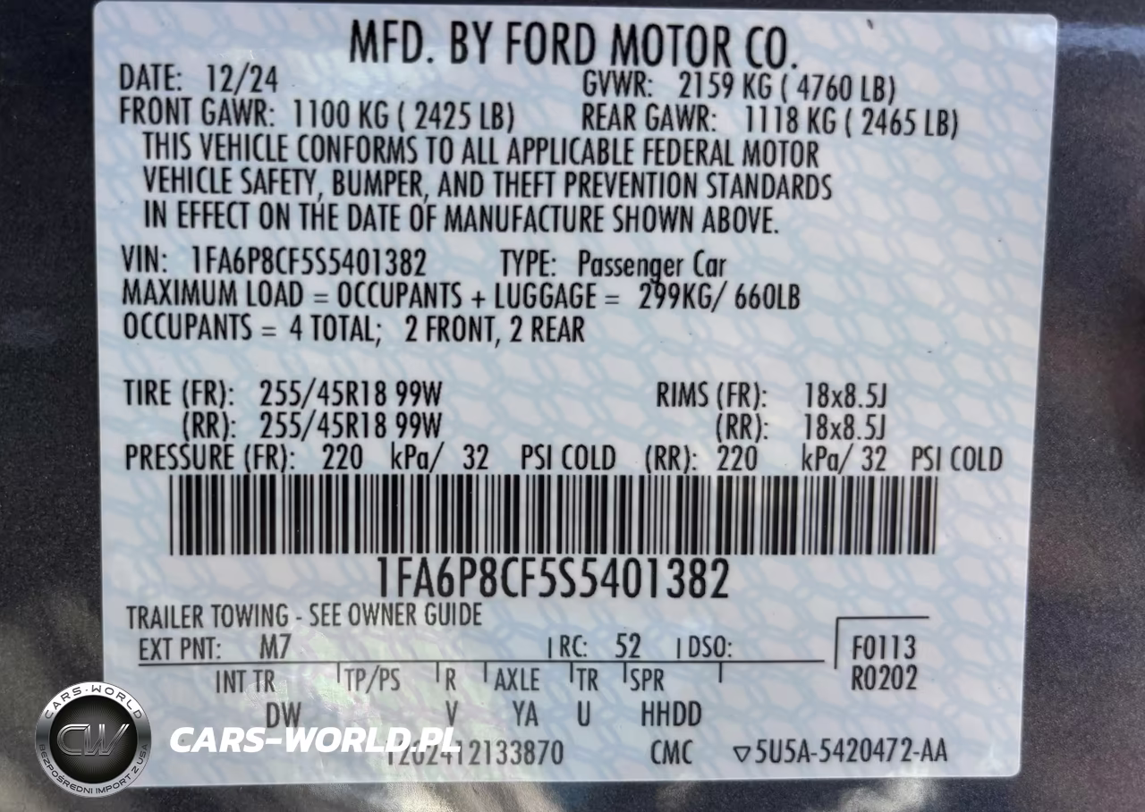 2025 Ford Mustang Gt Fastback VIN:1FA6P8CF5S5401382 - 9