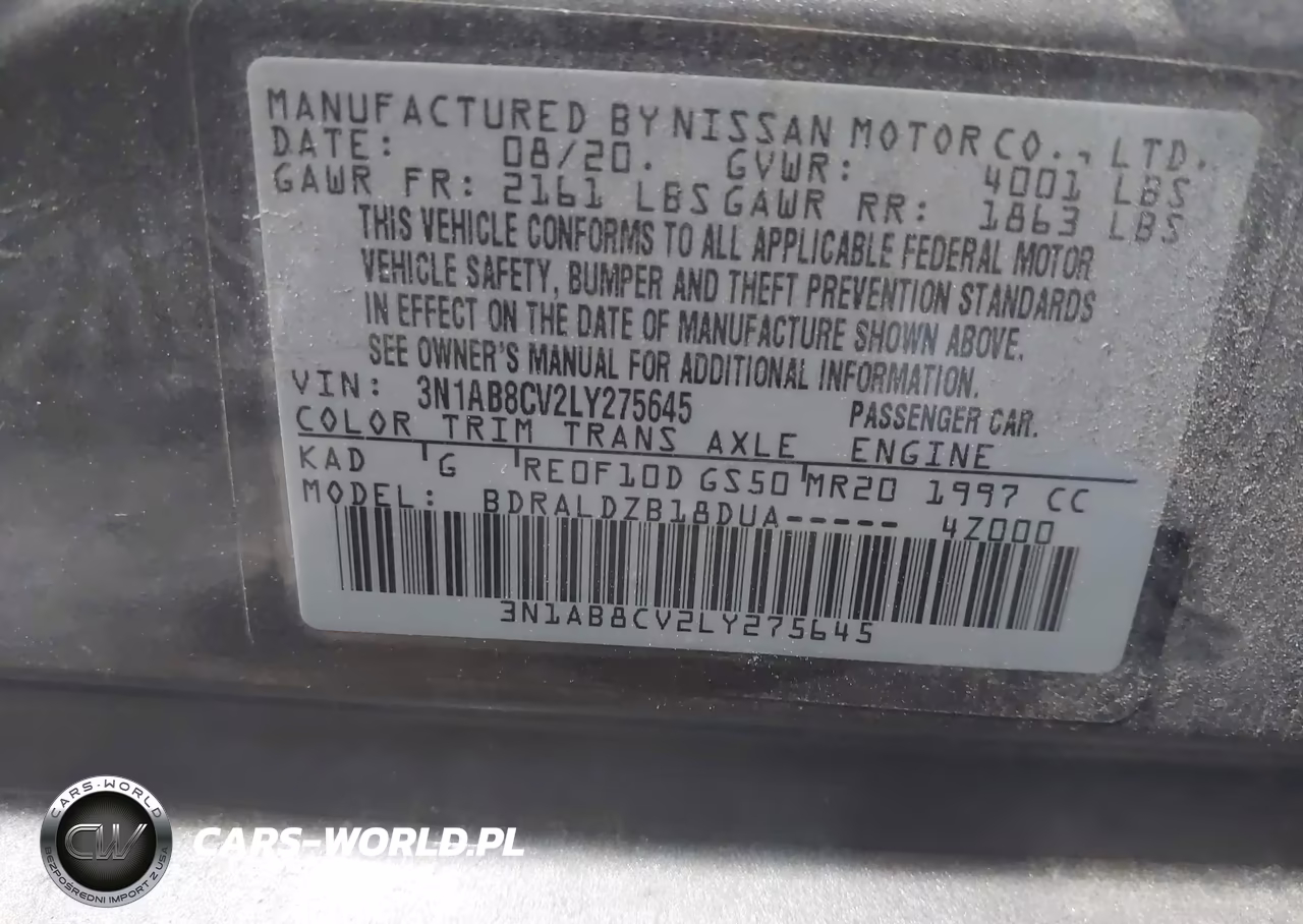 2020 Nissan Sentra Sv Xtronic Cvt VIN:3N1AB8CV2LY275645 - 9
