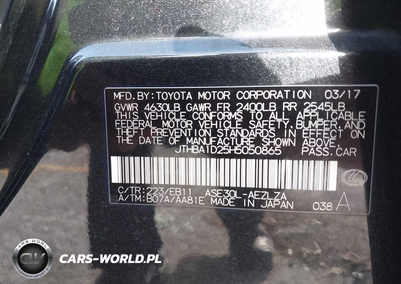 2017 Lexus Is 200T VIN:JTHBA1D25H5050865 - 9