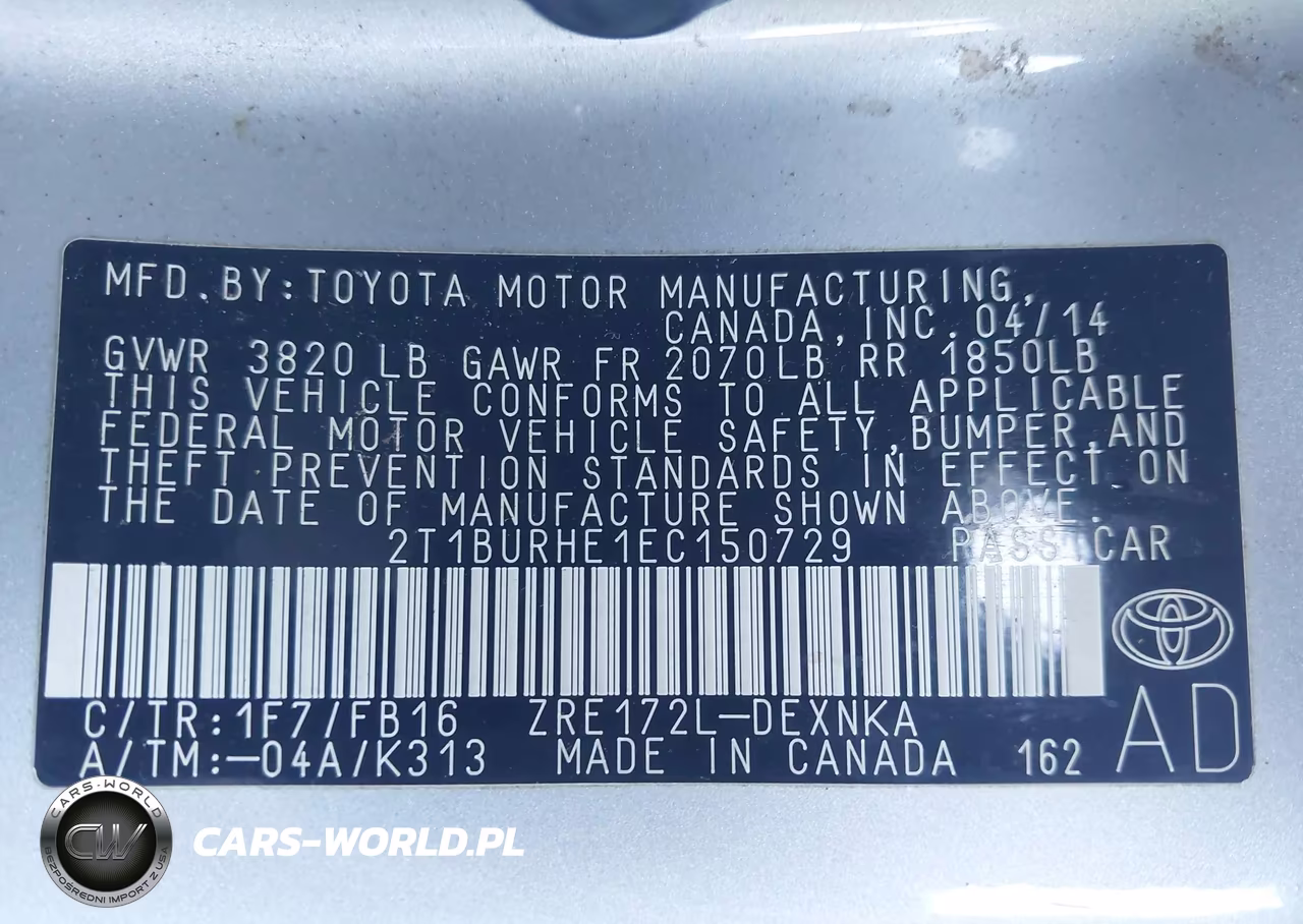 2014 Toyota Corolla Le VIN:2T1BURHE1EC150729 - 9