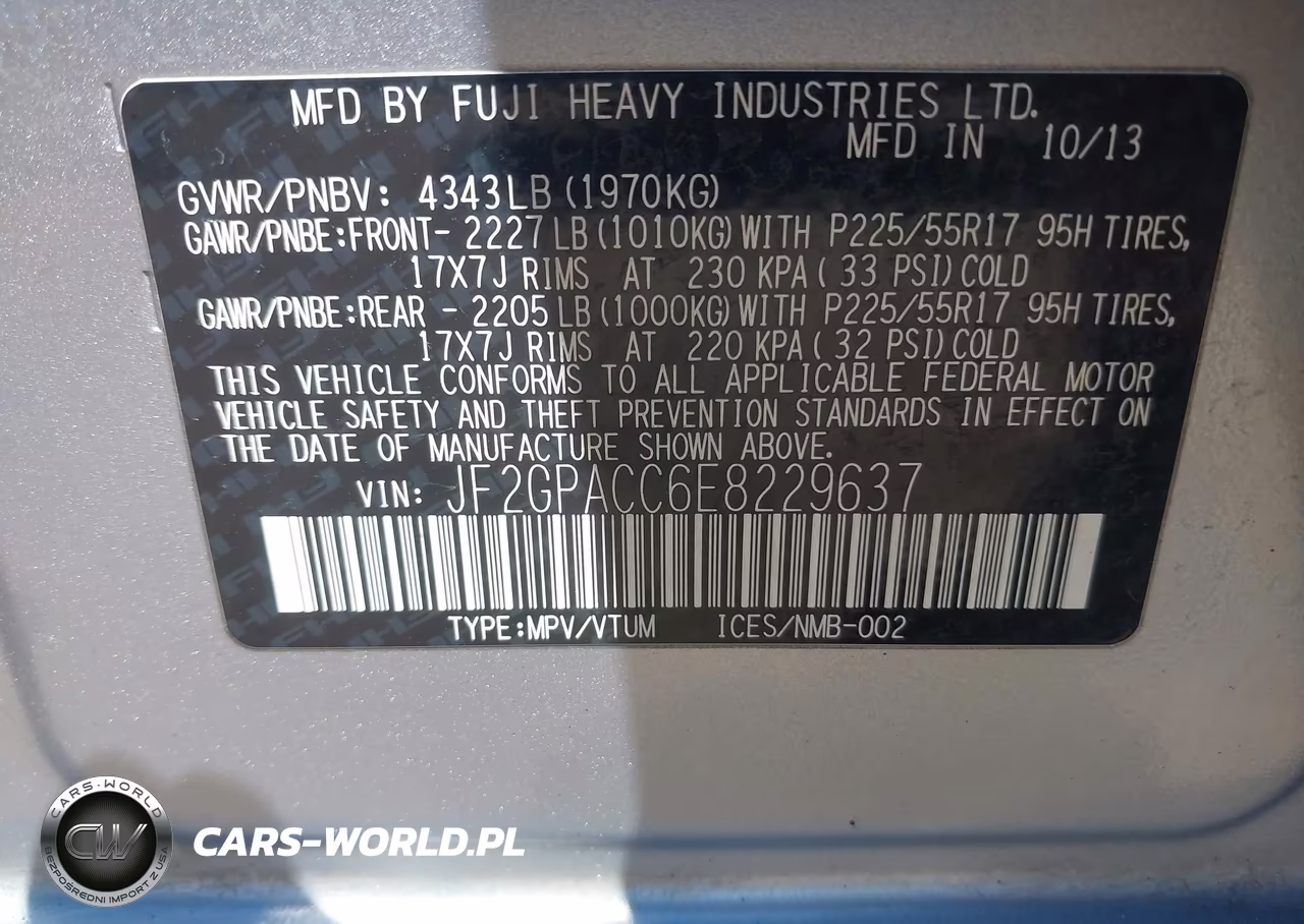 2014 Subaru Xv Crosstrek 2.0I Premium VIN:JF2GPACC6E8229637 - 9