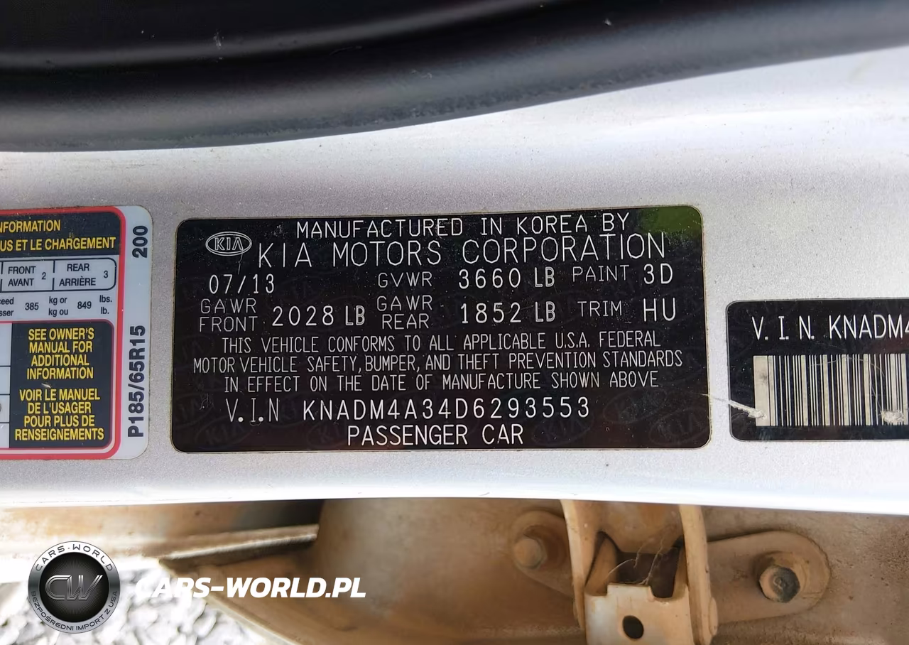 2013 Kia Rio Lx VIN:KNADM4A34D6293553 - 9