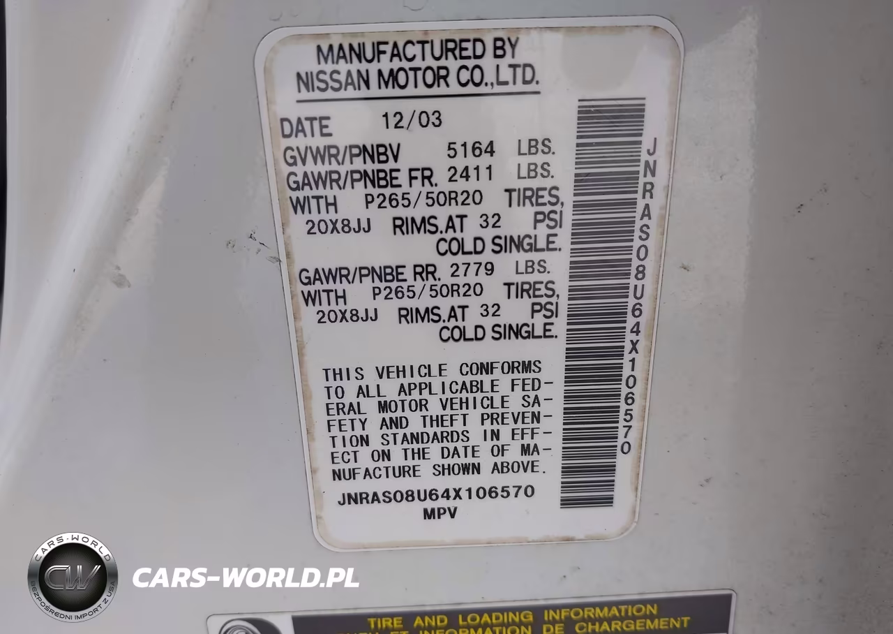 2004 Infiniti Fx35 VIN:JNRAS08U64X106570 - 9