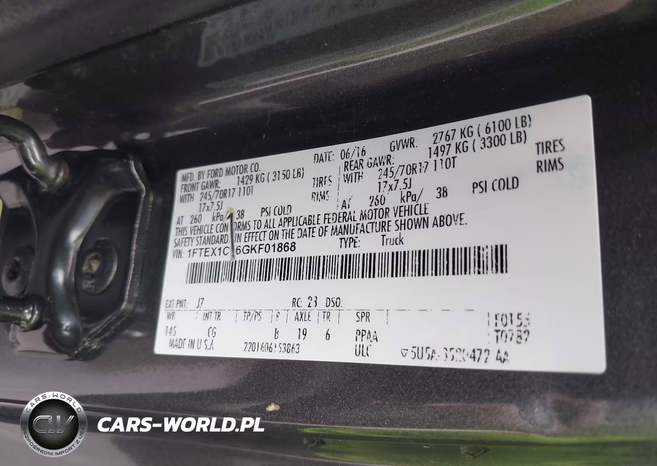 2016 Ford F-150 Xl VIN:1FTEX1C86GKF01868 - 9