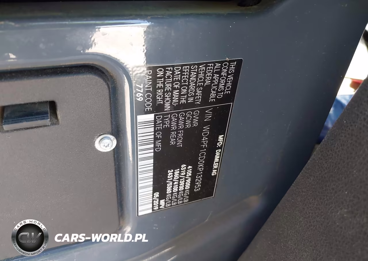 2019 Mercedes-Benz Sprinter 2500 High Roof V6 VIN:WD4PF1CD0KP132953 - 9