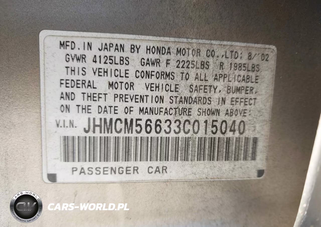 2003 Honda Accord Sdn Ex VIN:JHMCM56633C015040 - 9