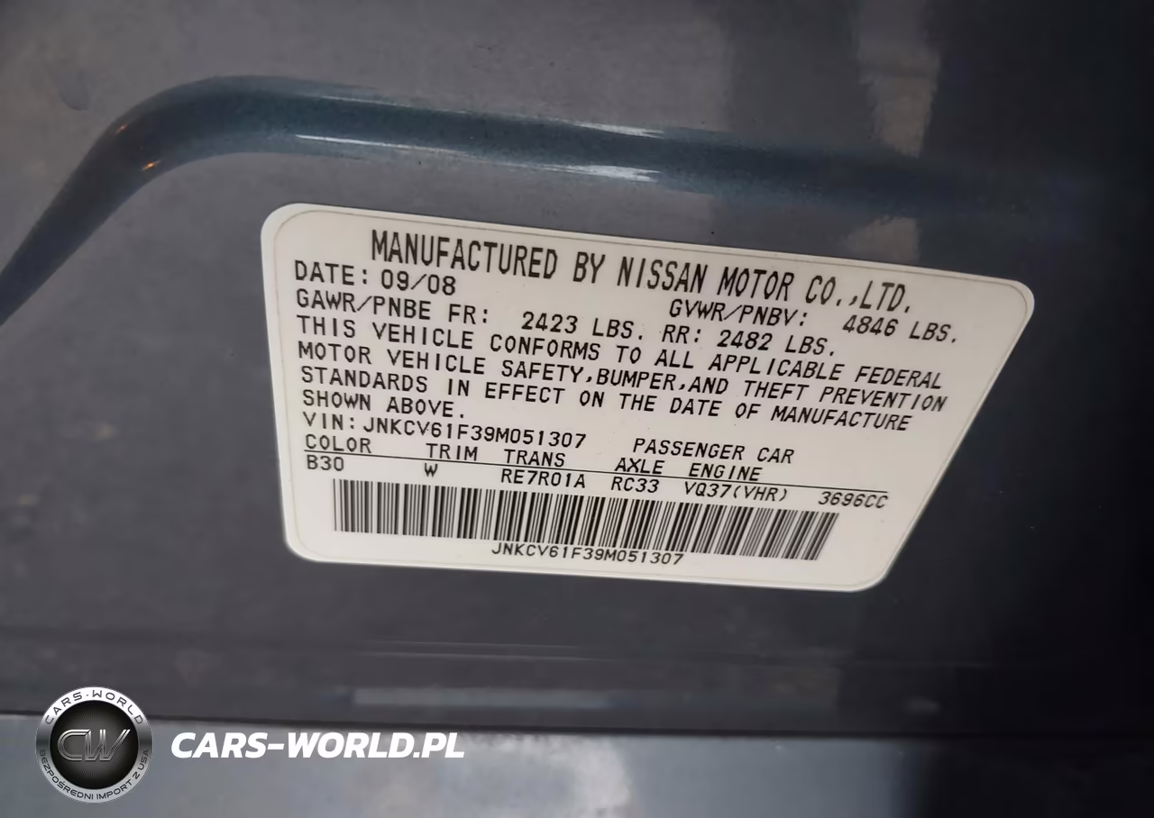 2009 Infiniti G37X VIN:JNKCV61F39M051307 - 9