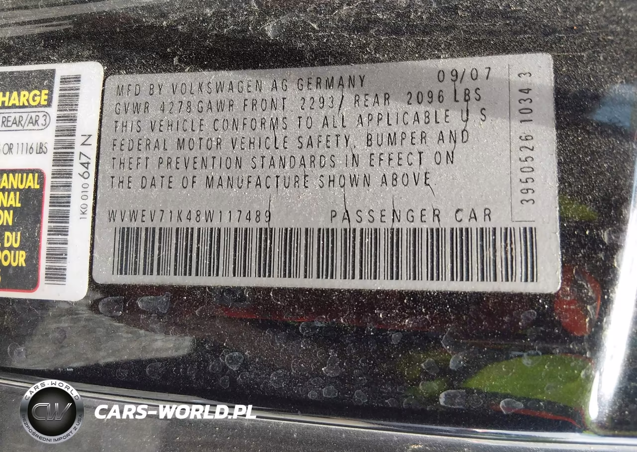 2008 Volkswagen Gti 2-Door VIN:WVWEV71K48W117489 - 9
