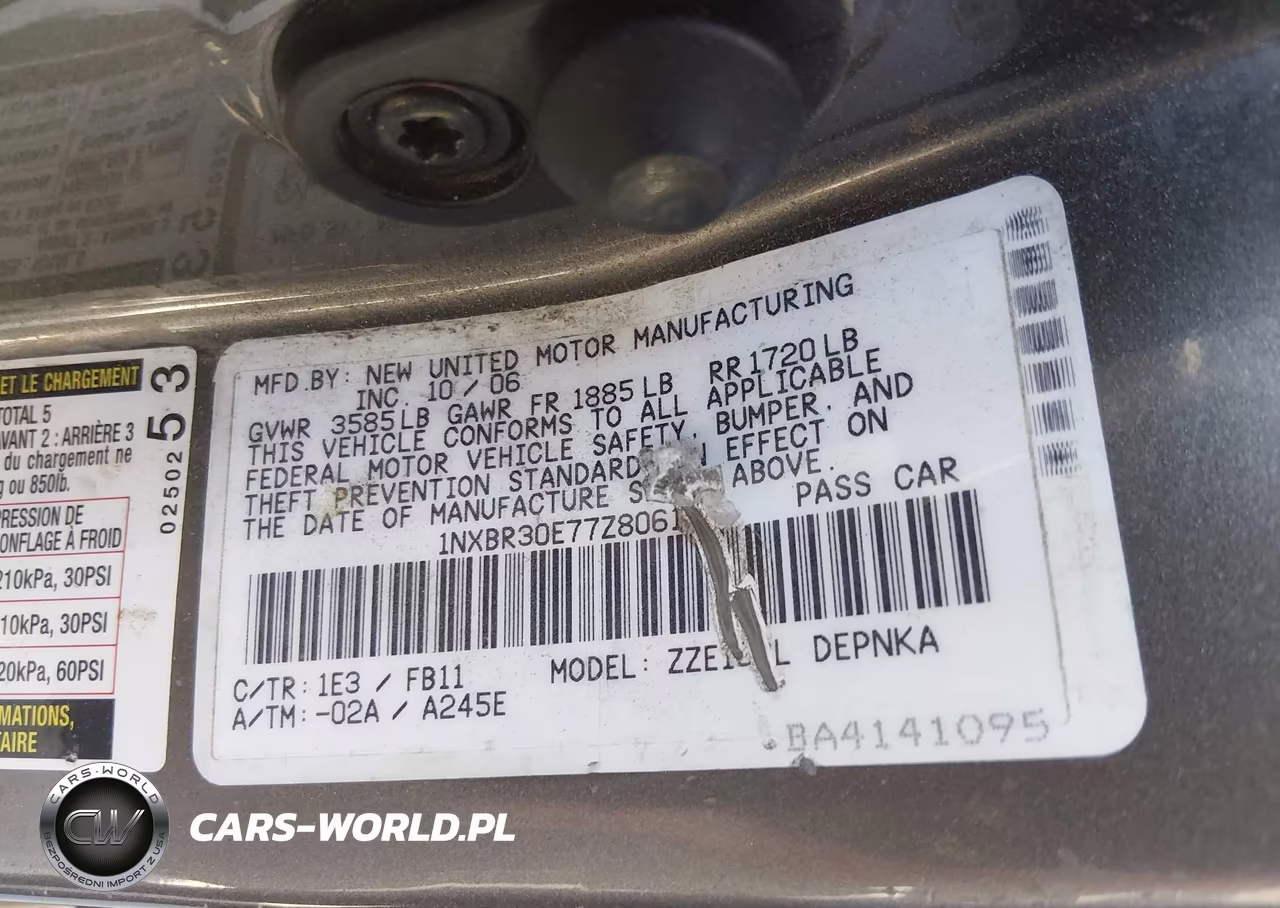 2007 Toyota Corolla Le VIN:1NXBR30E77Z806184 - 9