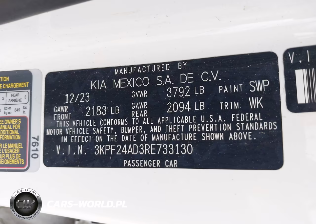 2024 Kia Forte Lxs VIN:3KPF24AD3RE733130 - 9
