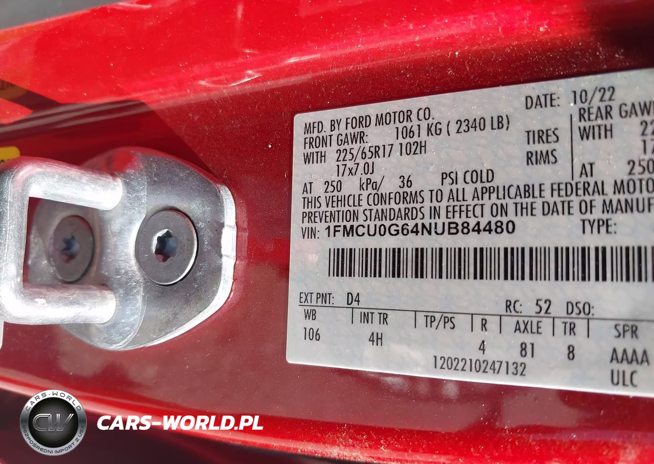 2022 Ford Escape Se VIN:1FMCU0G64NUB84480 - 9