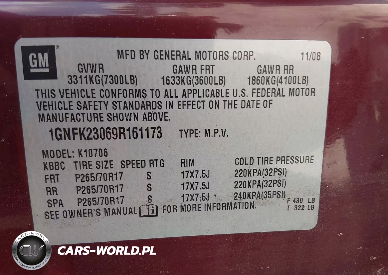 2009 Chevrolet Tahoe Lt1 VIN:1GNFK23069R161173 - 9