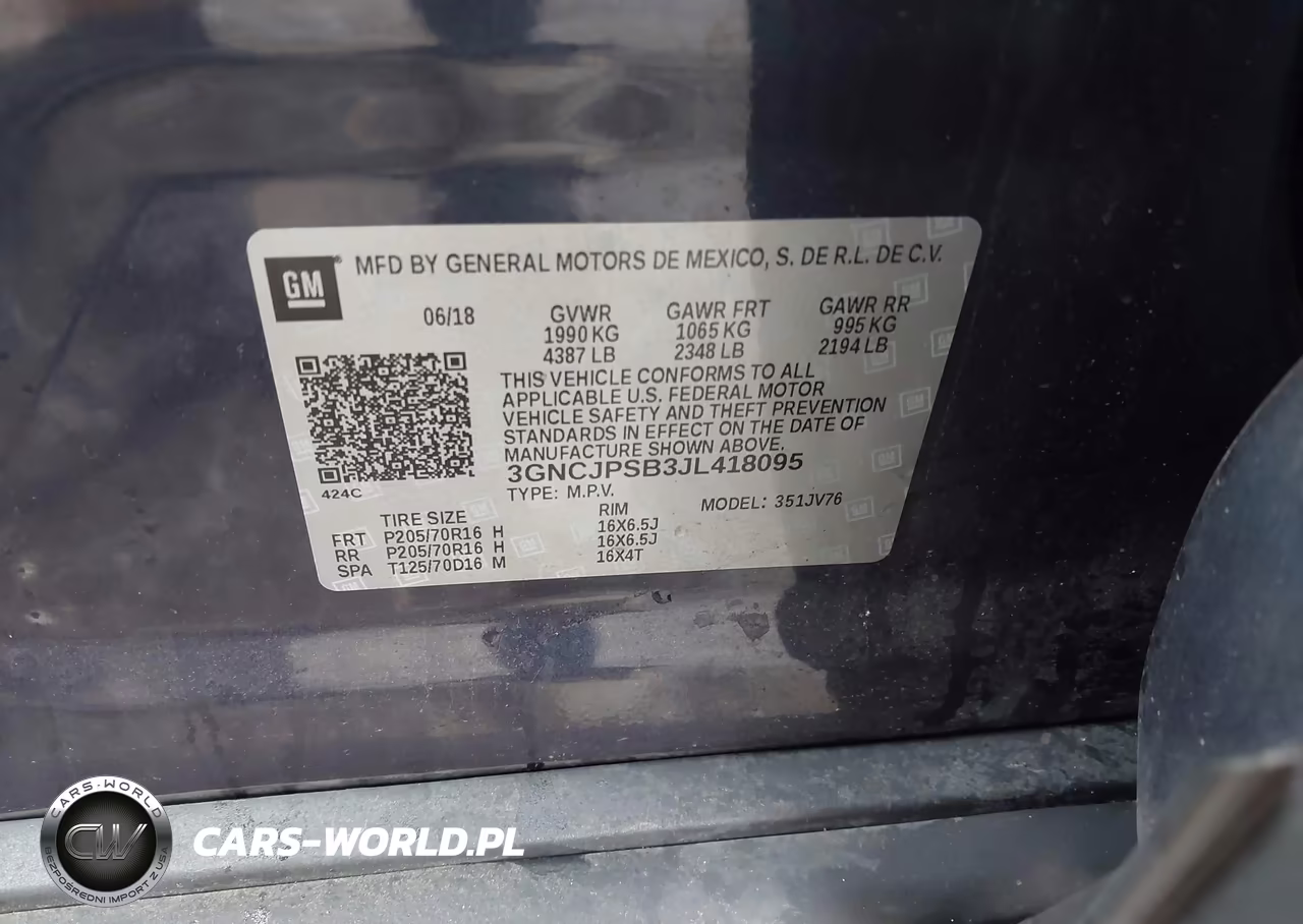 2018 Chevrolet Trax Lt VIN:3GNCJPSB3JL418095 - 9