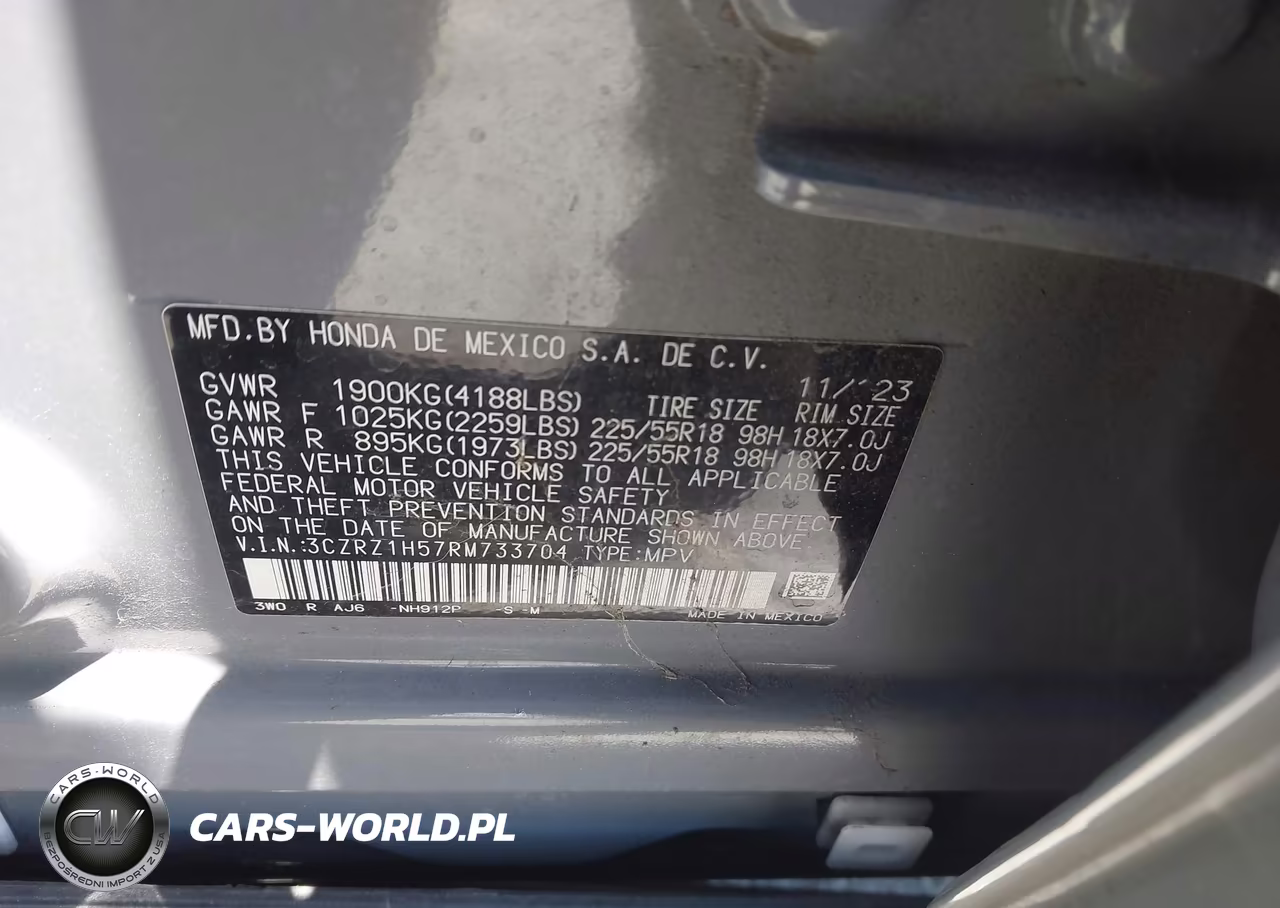 2024 Honda Hr-V 2Wd Sport-2Wd Sport W-O Bsi VIN:3CZRZ1H57RM733704 - 9