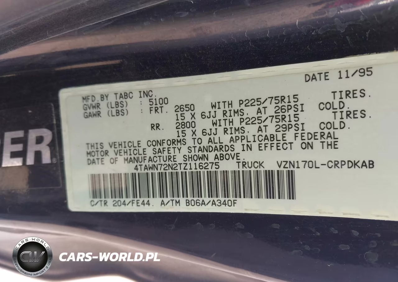 1996 Toyota Tacoma Xtracab VIN:4TAWN72N2TZ116275 - 9