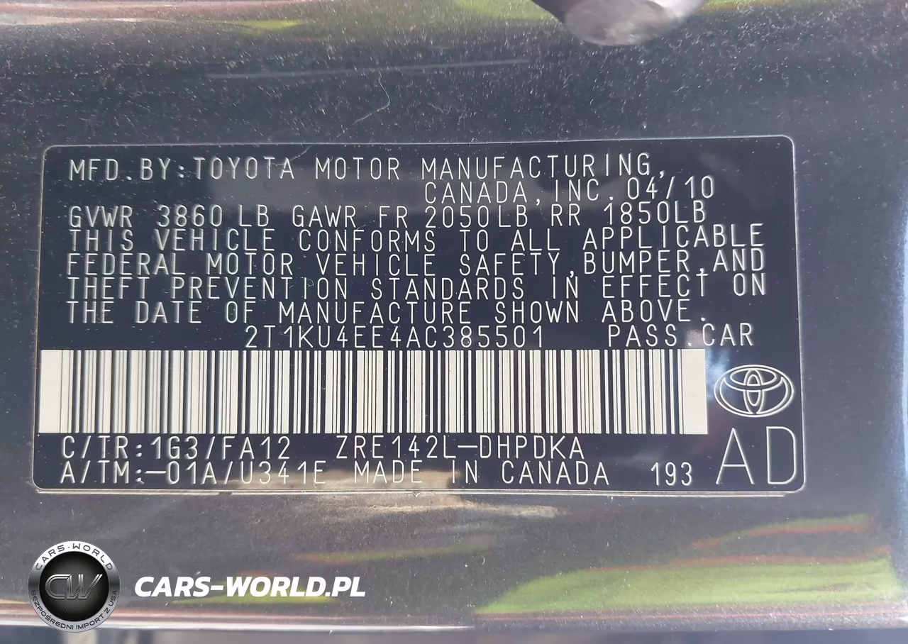 2010 Toyota Matrix VIN:2T1KU4EE4AC385501 - 9