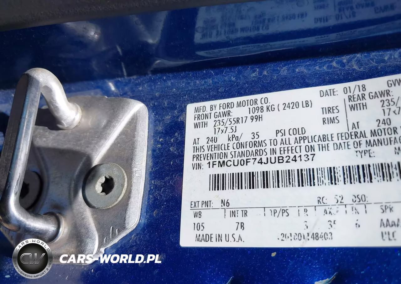 2018 Ford Escape S VIN:1FMCU0F74JUB24137 - 9
