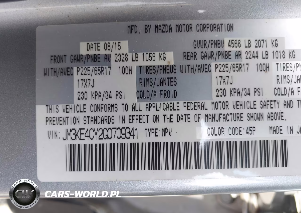 2016 Mazda Cx-5 Touring VIN:JM3KE4CY2G0709341 - 9