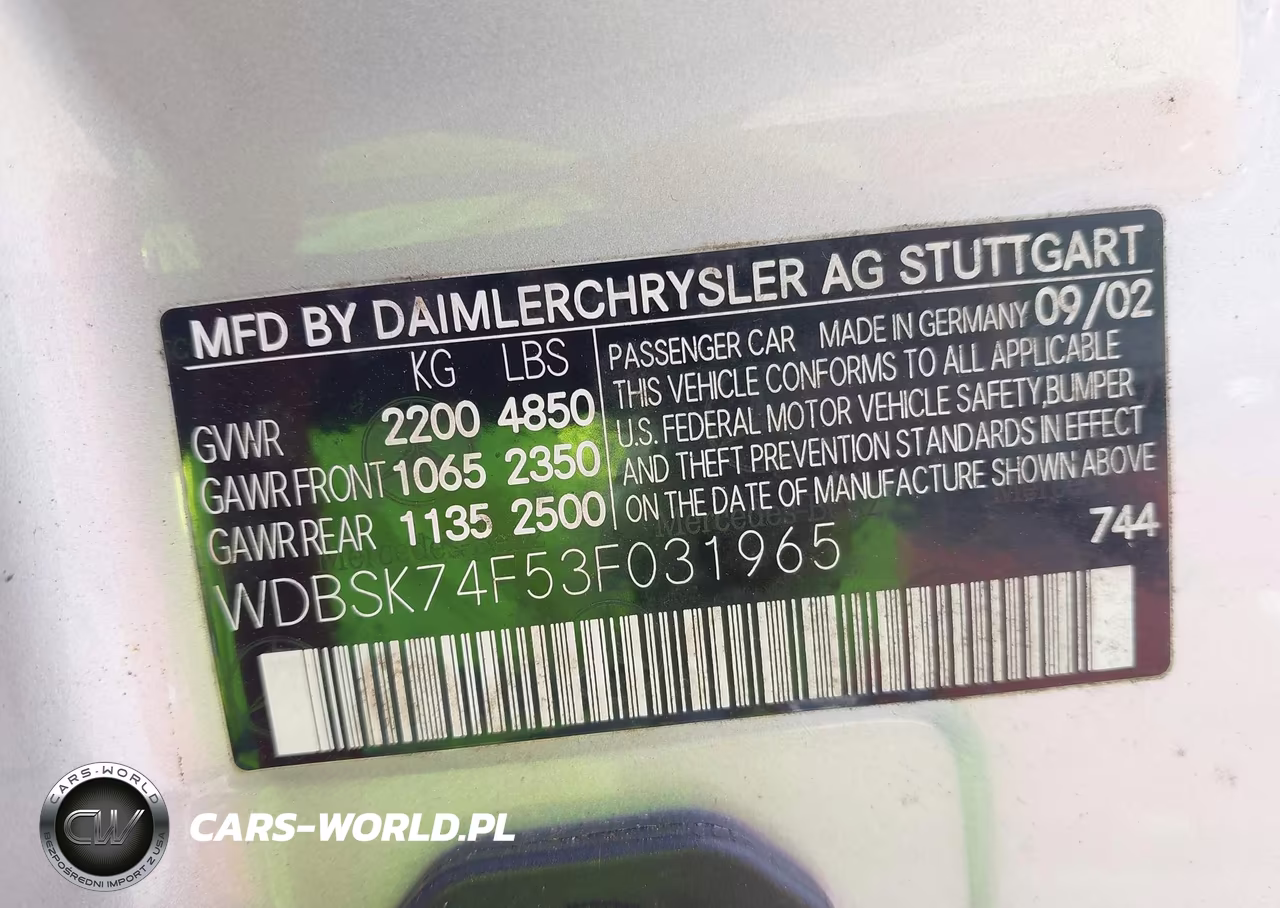 2003 Mercedes-Benz Sl 55 Amg VIN:WDBSK74F53F031965 - 9
