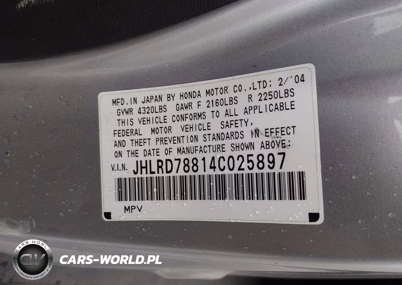 2004 Honda Cr-V Ex VIN:JHLRD78814C025897 - 9