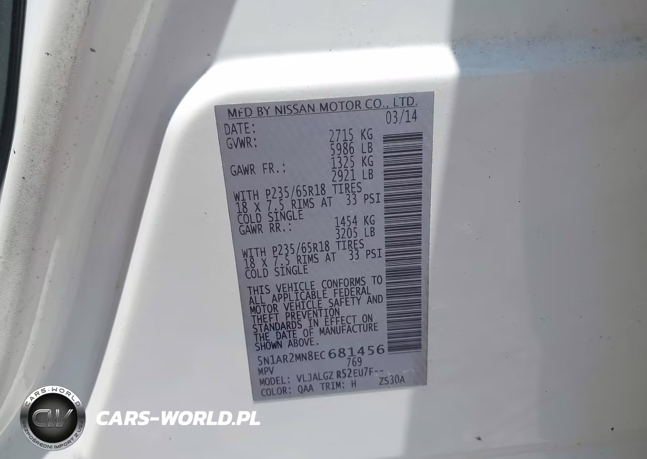 2014 Nissan Pathfinder Sl VIN:5N1AR2MN8EC681456 - 9