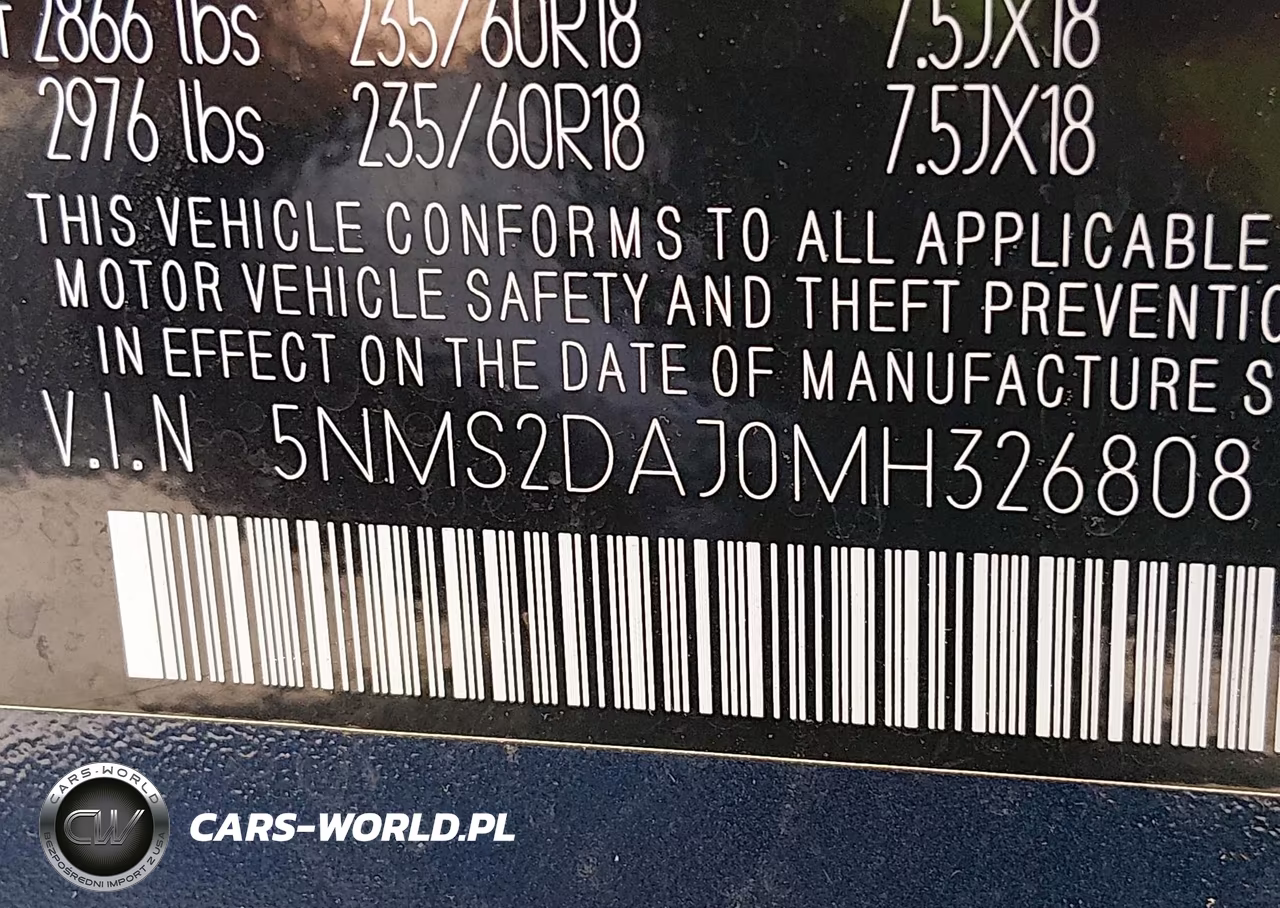 2021 Hyundai Santa Fe Sel VIN:5NMS2DAJ0MH326808 - 9