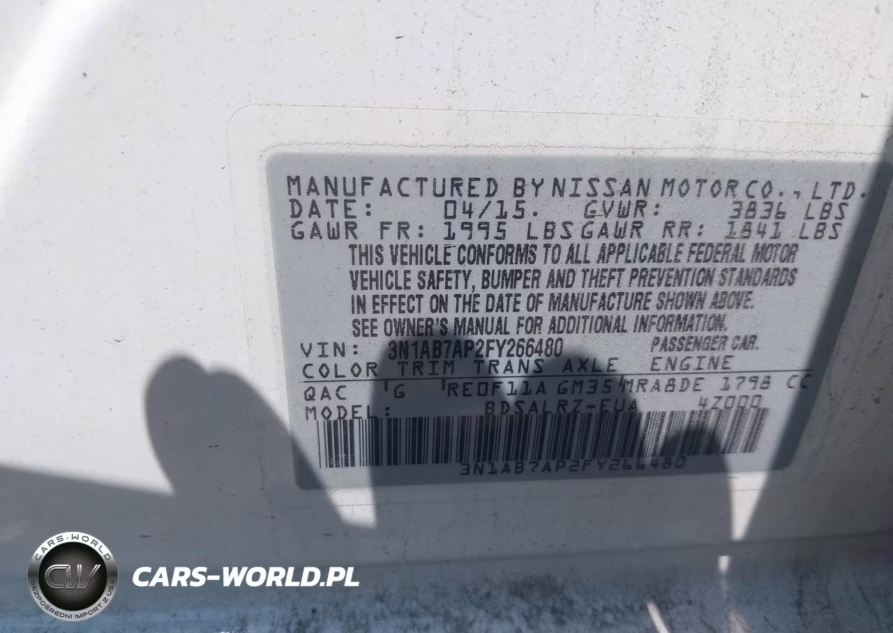 2015 Nissan Sentra Sr VIN:3N1AB7AP2FY266480 - 9