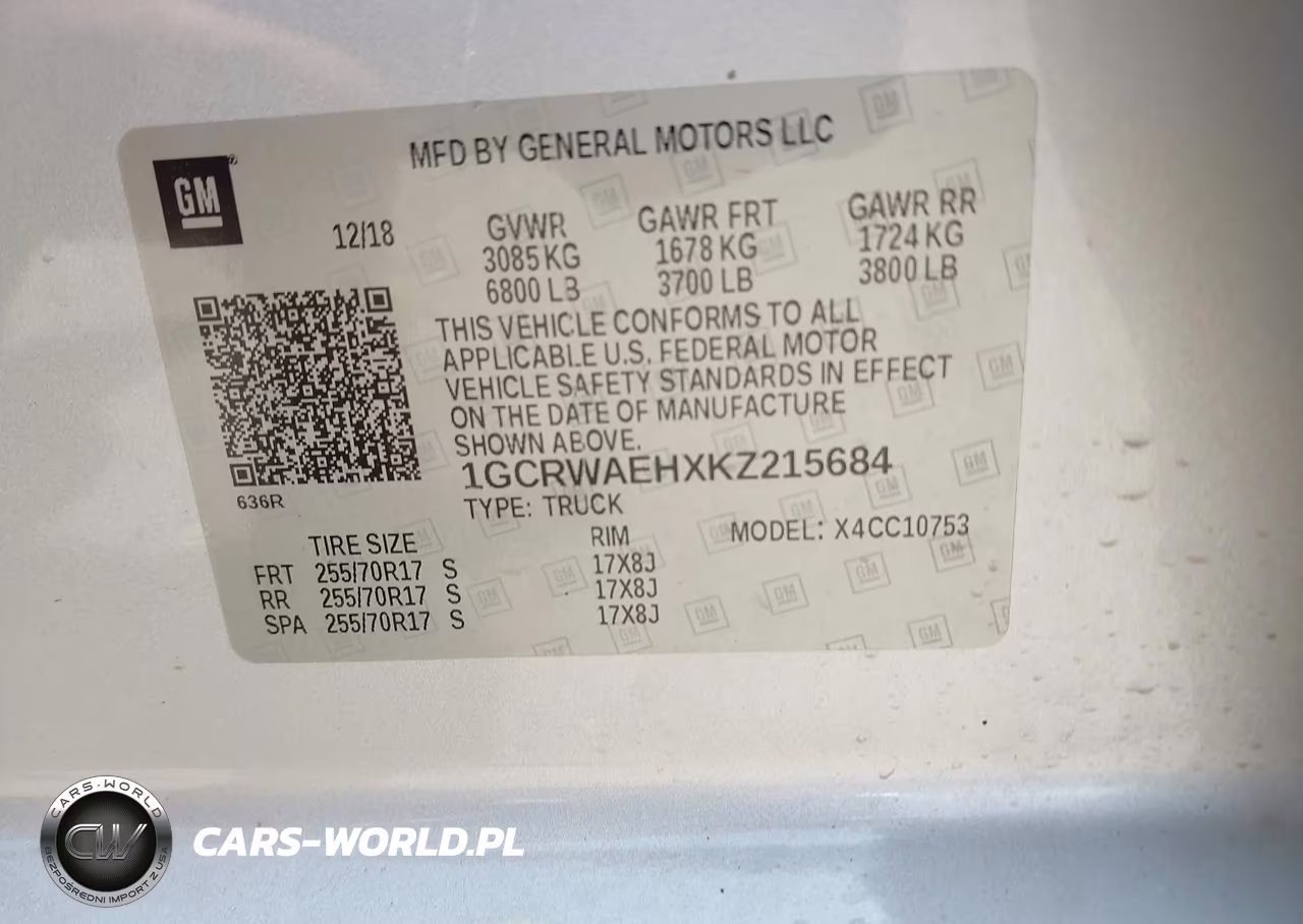2019 Chevrolet Silverado 1500 Work Truck VIN:1GCRWAEHXKZ215684 - 9