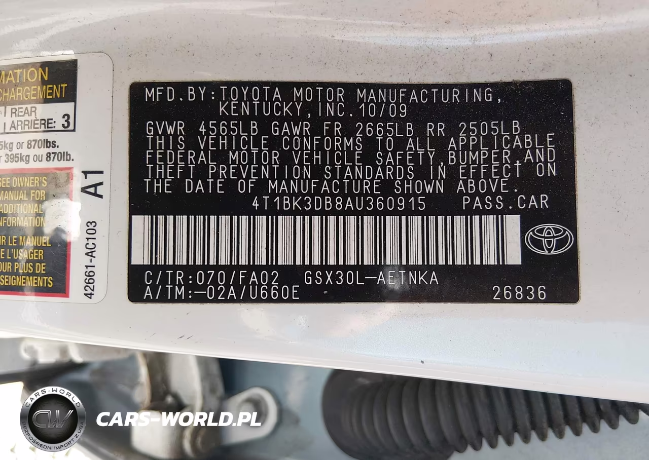 2010 Toyota Avalon Xl VIN:4T1BK3DB8AU360915 - 9