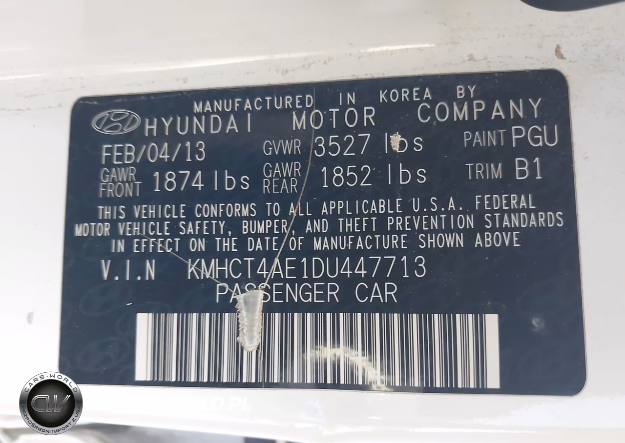 2013 Hyundai Accent Gls VIN:KMHCT4AE1DU447713 - 9