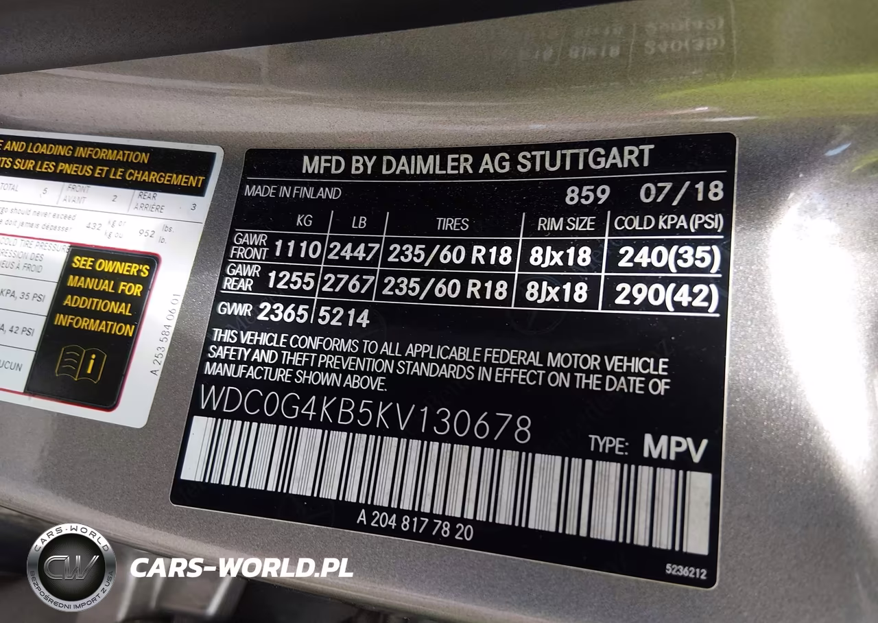 2019 Mercedes-Benz Glc 300 4Matic VIN:WDC0G4KB5KV130678 - 9