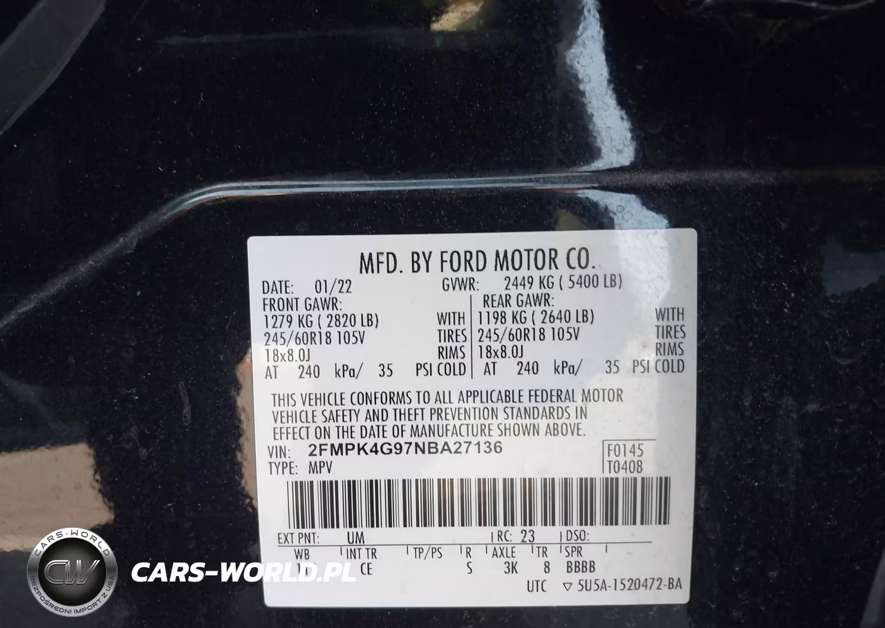 2022 Ford Edge Se VIN:2FMPK4G97NBA27136 - 9