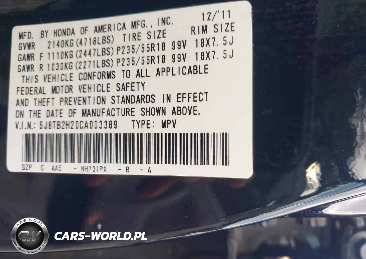 2012 Acura Rdx VIN:5J8TB2H20CA003389 - 9