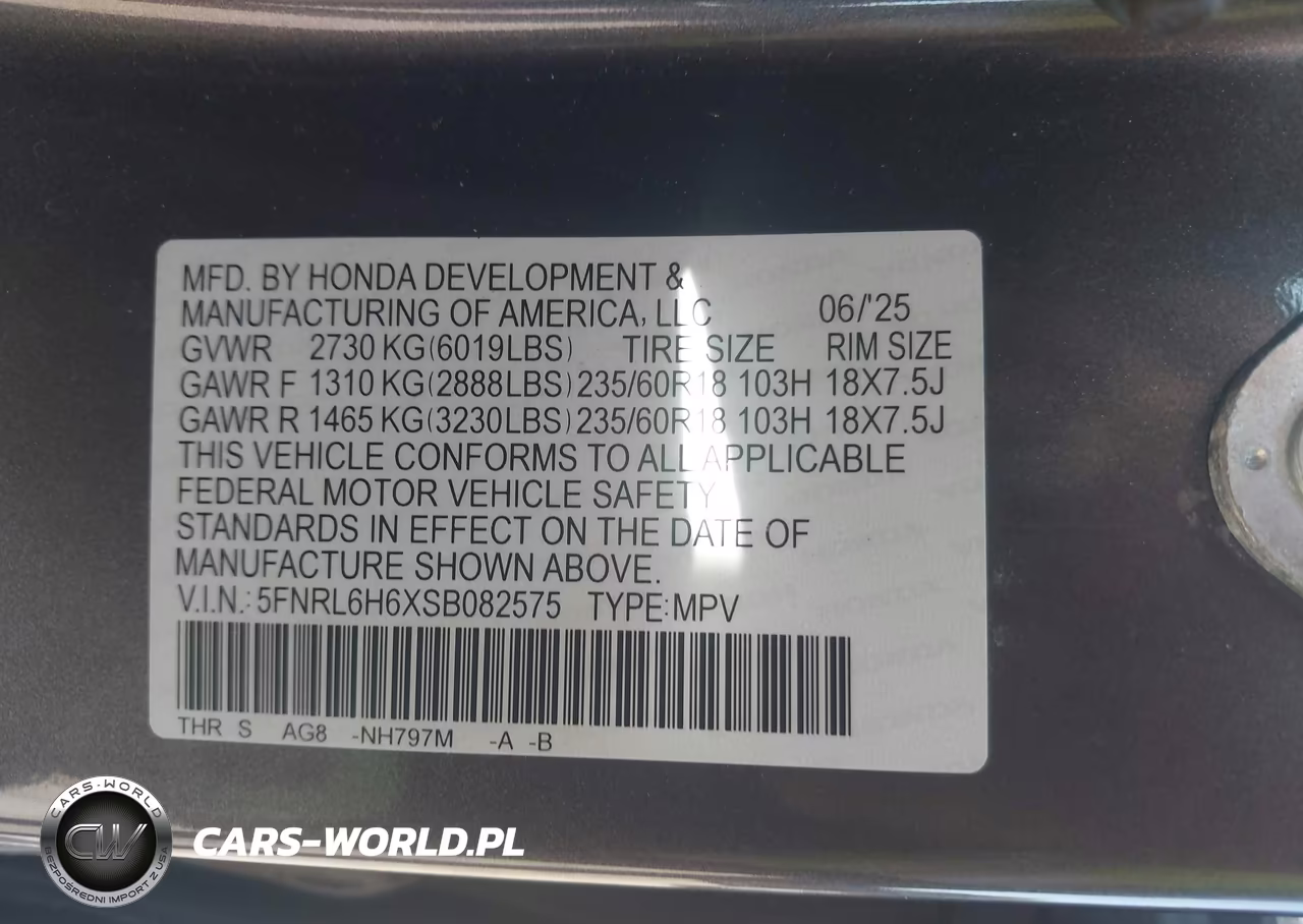 2025 Honda Odyssey Ex-L VIN:5FNRL6H6XSB082575 - 9