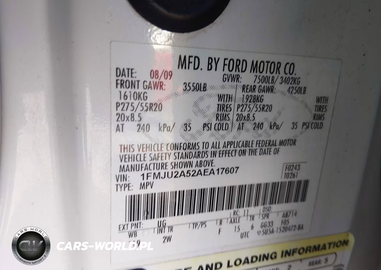 2010 Ford Expedition Limited VIN:1FMJU2A52AEA17607 - 9